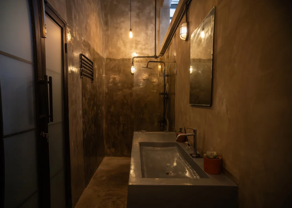 Shared dorm bathroom at Iron Wave Uluwatu surf hostel — photo 6